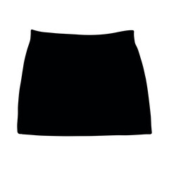 Vector hand drawn sketch doodle jeans skirt silhouette isolated on white background