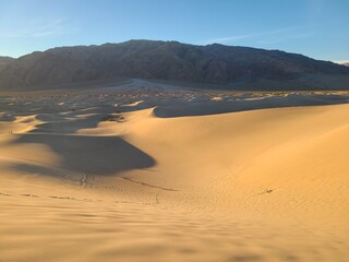 Sand Dunes stretch far into the distance in Death Valley, California