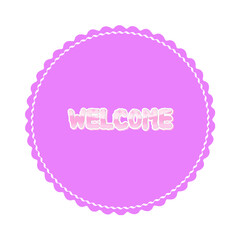 vector illustration of a pink label