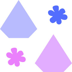 set of colorful flowers