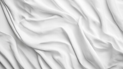 Obraz premium Abstract white fabric with subtle textures and flowing drapery background pattern
