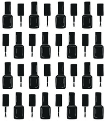 Vector seamless pattern of hand drawn sketch doodle nail polish isolated on white background