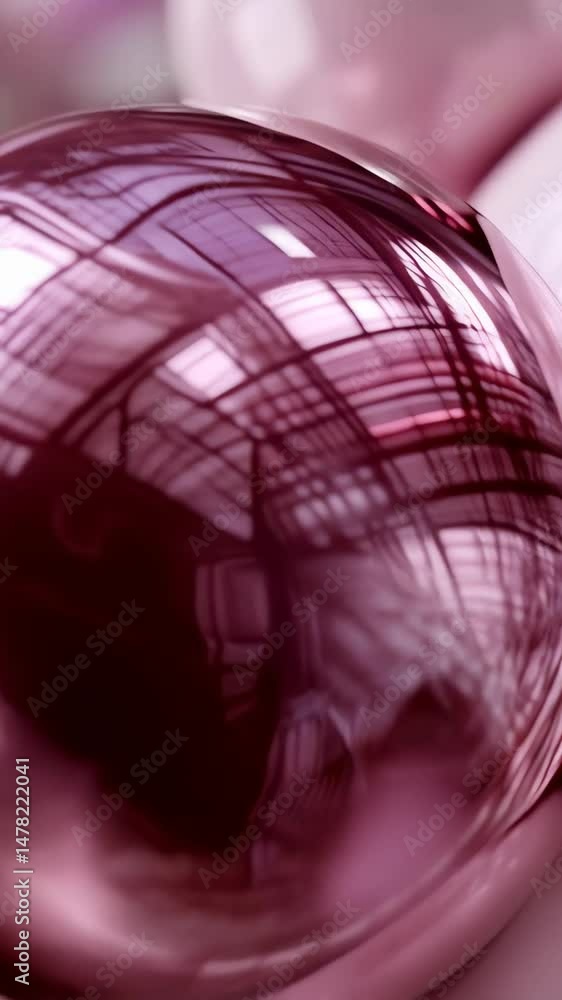 Poster elegant cluster of mauve and light pink spheres with shiny reflections and subtle gold accents in a 