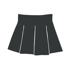 Vector hand drawn sketch doodle mini skirt isolated on white background
