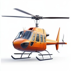 3D Helicopter Icon, high detail, isolated on white background