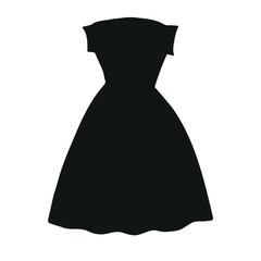 Vector hand drawn dress silhouette isolated on white background