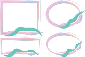 Fototapeta premium pastel pink colorful abstract decorative art frames collection