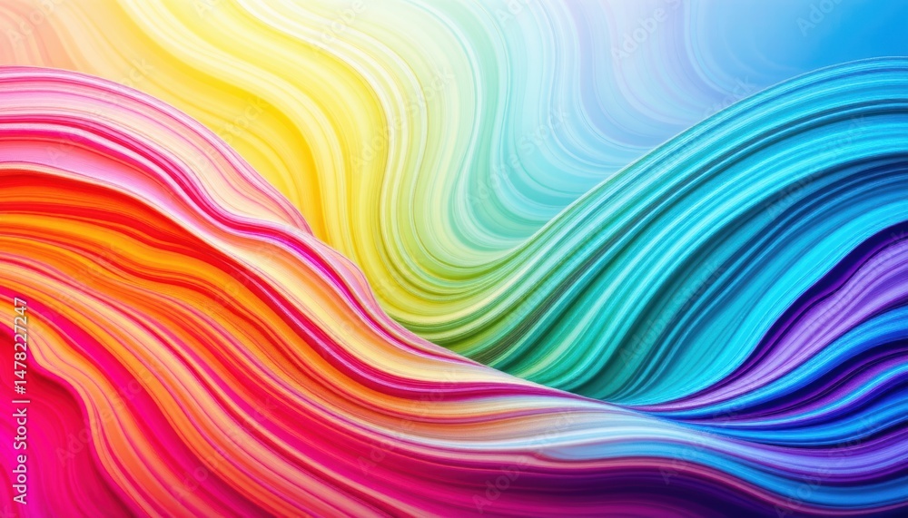 Aufkleber abstract colorful wavy lines creating a vibrant background design.
