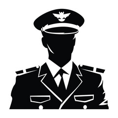 Helicopter Pilot Silhouette Clipart