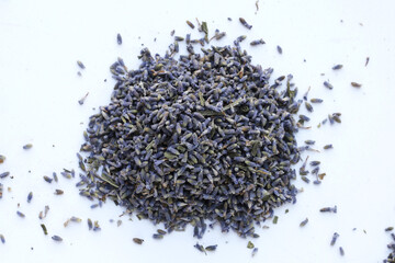 Dried lavender buds for brewing a herbal tea