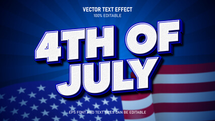 4th of july 3d style editable text effect