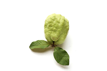Fresh guava on white background.