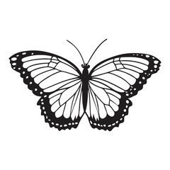 Elegant Black and White Butterfly Silhouette Illustration On A Clean White Background Vector Design