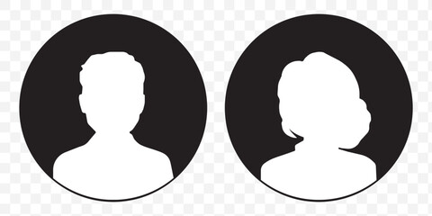 avatar icon. profile icons set. male and female avatars vector icon set illustration isolated on transparent background. EPS 10.