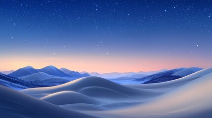 Night Sky Desert Wallpaper With Shimmering Stars Over Soft Dunes Serene Minimal Horizon Glowing Ambient Light