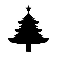 Fototapeta premium Black Christmas Tree Silhouette