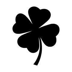 Black Silhouette Clover Icon