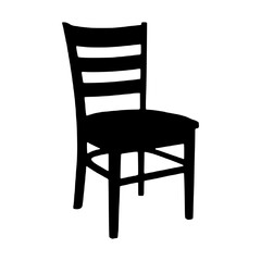 Simple Black Chair Silhouette Icon
