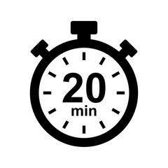 Stopwatch icon. 20 min timer