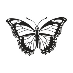 Elegant Black and White Butterfly Silhouette Illustration On A Clean White Background Vector Design