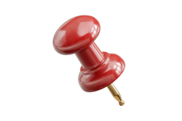 PNG Red thumbtack on white background for office and stationery use