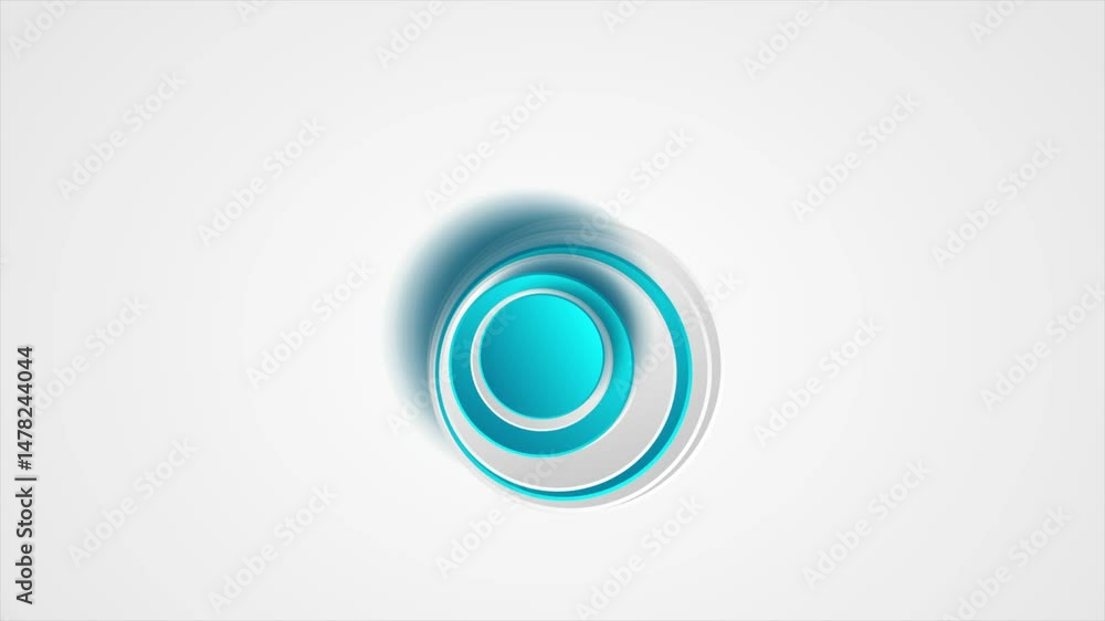 Poster white and blue layered paper circles geometric tech background. abstract motion design. video animat