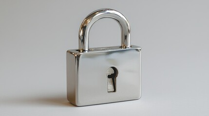 Fototapeta premium Sleek padlock with a keyhole, shiny and secure