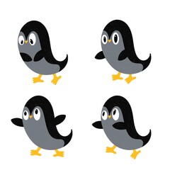 Naklejka premium Christmas animals set penguin pattern for wrapping paper and fabrics