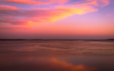 sunset over the sea