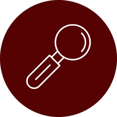 Magnifying Glass Vector Line Brown Circle Icon Design