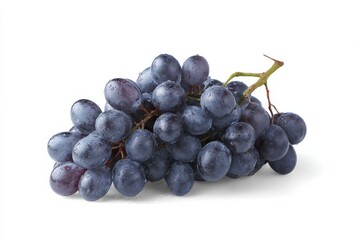 Fototapeta premium A bunch of dark-purple grapes glistening with water droplets.