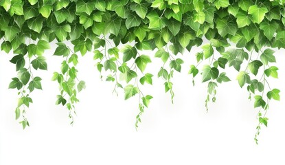 Lush green ivy cascading downwards