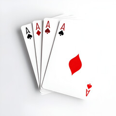 aces playing cards with number eight ball isolated on white background