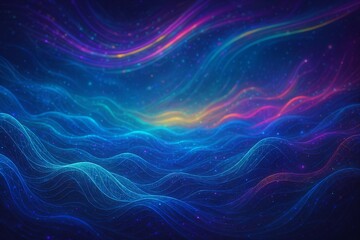 Obraz premium Abstract waves in vibrant colors representing technology and travel 