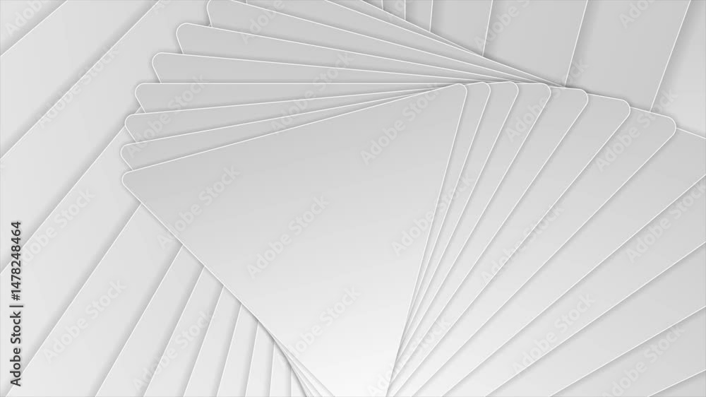 Leinwandbilder Grey geometric paper twisted triangles abstract tech background. Minimal motion design. Video animation Ultra HD 4K 3840x2160