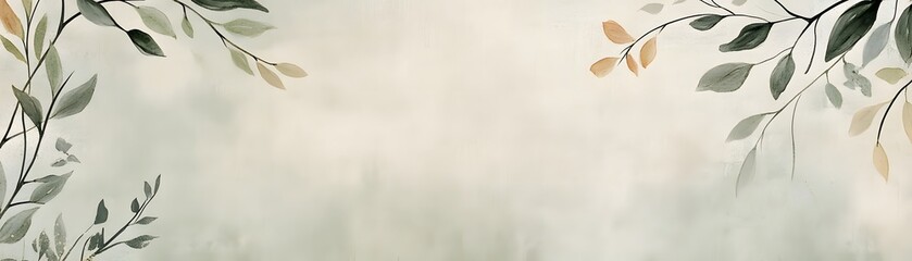 Delicate foliage design on a light background.