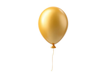PNG Shiny gold balloon with ribbon on black background