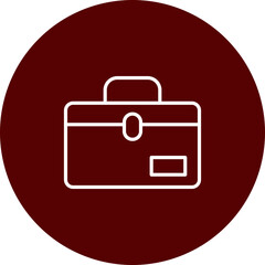 Briefcase  Vector Line Brown Circle Icon Design
