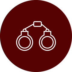 Handcuffs  Vector Line Brown Circle Icon Design