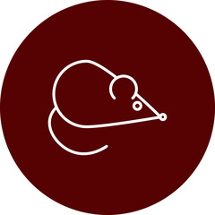 Rat  Vector Line Brown Circle Icon Design