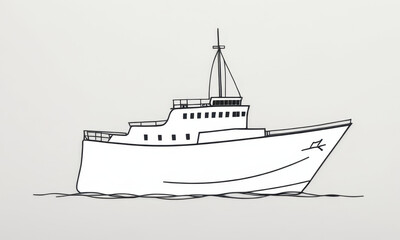 Fototapeta premium A small boat floating on calm water, perfect for use as a symbol or metaphor