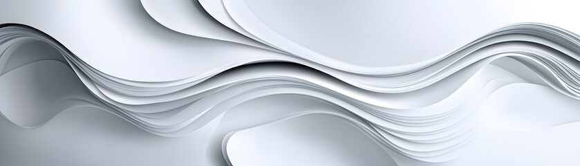 Abstract design with flowing white layers.