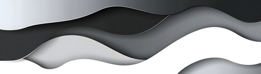 Abstract layered wavy design in grayscale.