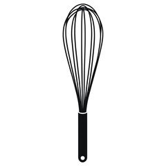 A clean, simple, and classic illustration of a whisk.
