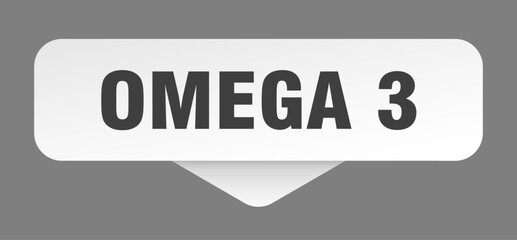 omega 3 sticker. omega 3 sign isolated on gray background