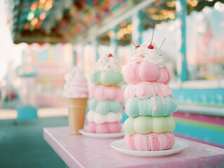 ice cream carnival dessert fun food outdoor fair festival treats recreational lifestyle sweets