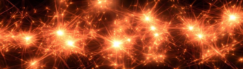 Fototapeta premium Abstract display of festive light bursts.