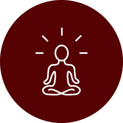 Meditation  Vector Line Brown Circle Icon Design