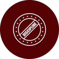 Discipline Badge  Vector Line Brown Circle Icon Design