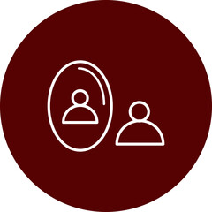 SelfReflection Mirror  Vector Line Brown Circle Icon Design